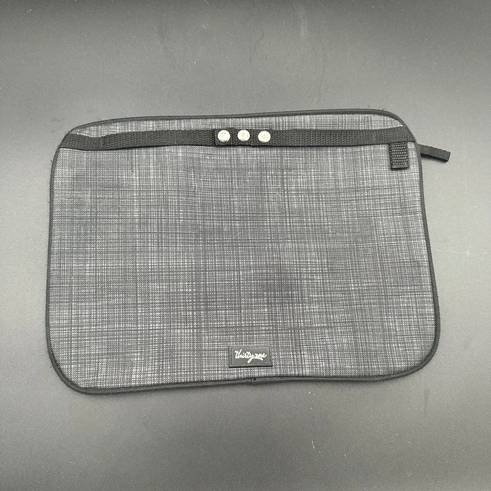 Thirty-One Insert Pocket Add On‎ Snap Gray Zippered For Bags